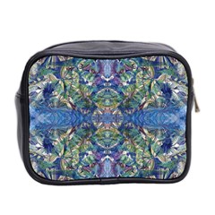 Blue arabesque Mini Toiletries Bag (Two Sides) from ArtsNow.com Back