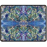 Blue arabesque Fleece Blanket (Medium)