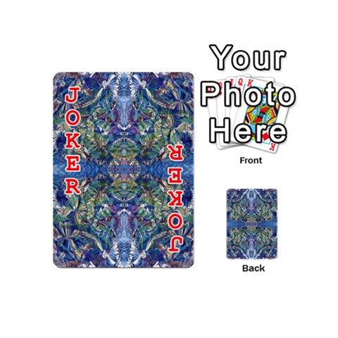 Blue arabesque Playing Cards 54 Designs (Mini) from ArtsNow.com Front - Joker2