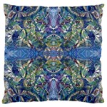 Blue arabesque Large Cushion Case (One Side)