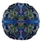 Blue arabesque Large 18  Premium Round Cushions