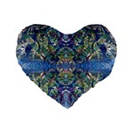 Blue arabesque Standard 16  Premium Heart Shape Cushions