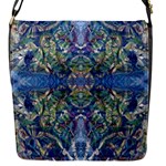 Blue arabesque Flap Closure Messenger Bag (S)