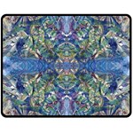 Blue arabesque Two Sides Fleece Blanket (Medium)