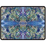 Blue arabesque Two Sides Fleece Blanket (Large)