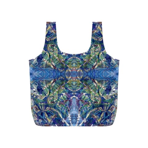 Blue arabesque Full Print Recycle Bag (S) from ArtsNow.com Front