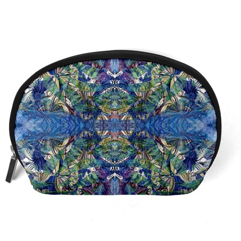 Blue arabesque Accessory Pouch (Large) from ArtsNow.com Back