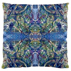 Blue arabesque Standard Premium Plush Fleece Cushion Case (Two Sides) from ArtsNow.com Back