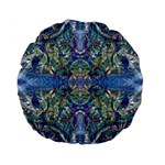 Blue arabesque Standard 15  Premium Flano Round Cushions