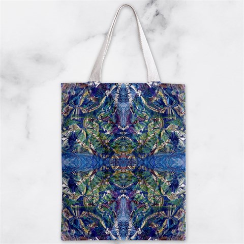 Blue arabesque Zipper Classic Tote Bag from ArtsNow.com Front