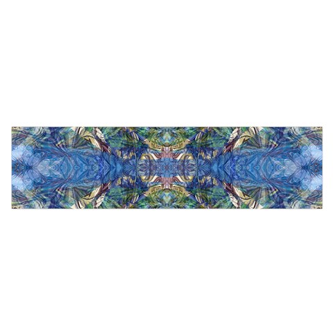 Blue arabesque Oblong Satin Scarf (16  x 60 ) from ArtsNow.com Front