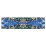 Blue arabesque Oblong Satin Scarf (16  x 60 )