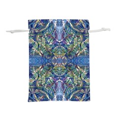 Blue arabesque Lightweight Drawstring Pouch (M) from ArtsNow.com Back