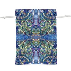 Blue arabesque Lightweight Drawstring Pouch (XL) from ArtsNow.com Front