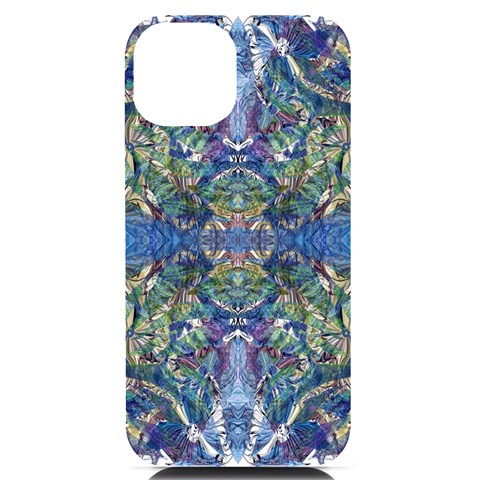 Blue arabesque iPhone 14 Black UV Print PC Hardshell Case from ArtsNow.com Front