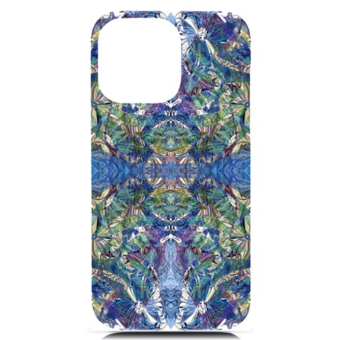 Blue arabesque iPhone 14 Pro Max Black UV Print PC Hardshell Case from ArtsNow.com Front