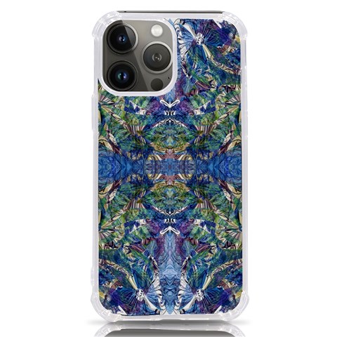 Blue arabesque iPhone 13 Pro Max TPU UV Print Case from ArtsNow.com Front