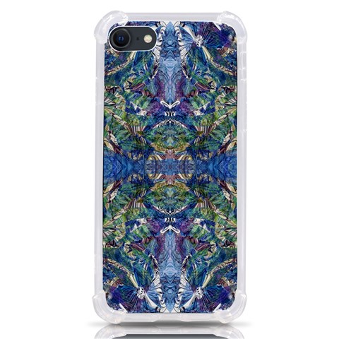 Blue arabesque iPhone SE from ArtsNow.com Front