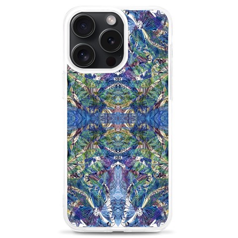 Blue arabesque iPhone 15 Pro Max TPU UV Print Case from ArtsNow.com Front