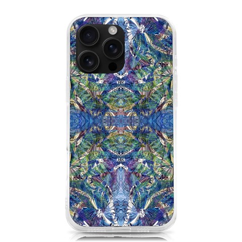 Blue arabesque iPhone 16 Pro Max TPU UV Print Case from ArtsNow.com Front