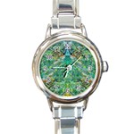 Green Repeats I Round Italian Charm Watch