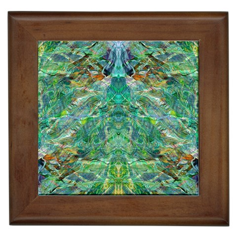 Green Repeats I Framed Tile from ArtsNow.com Front