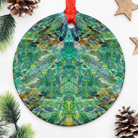 Green Repeats I Ornament (Round) from ArtsNow.com Front