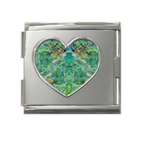 Green Repeats I Mega Link Heart Italian Charm (18mm) from ArtsNow.com Front