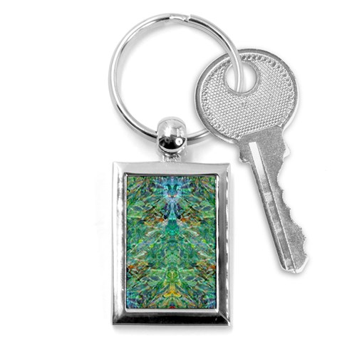 Green Repeats I Key Chain (Rectangle) from ArtsNow.com Front