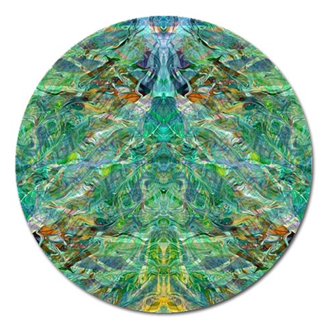 Green Repeats I Magnet 5  (Round) from ArtsNow.com Front