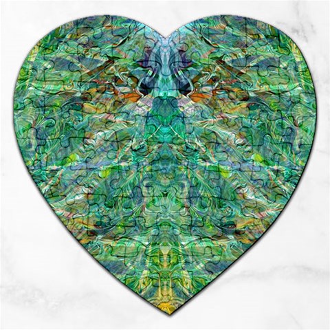 Green Repeats I Jigsaw Puzzle (Heart) from ArtsNow.com Front