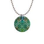 Green Repeats I 1  Button Necklace