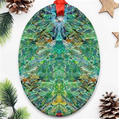 Green Repeats I Oval Ornament (Two Sides) from ArtsNow.com Front