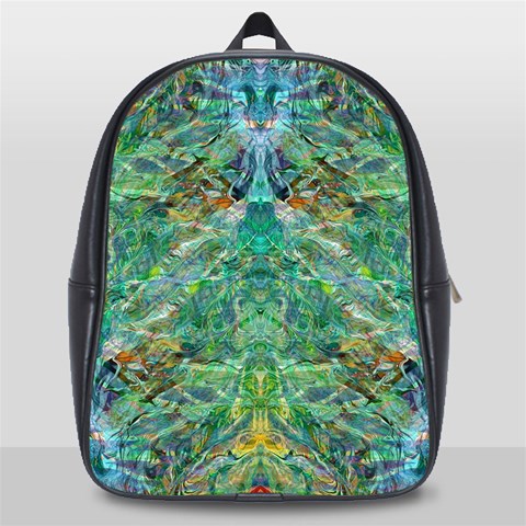 Green Repeats I School Bag (Large) from ArtsNow.com Front