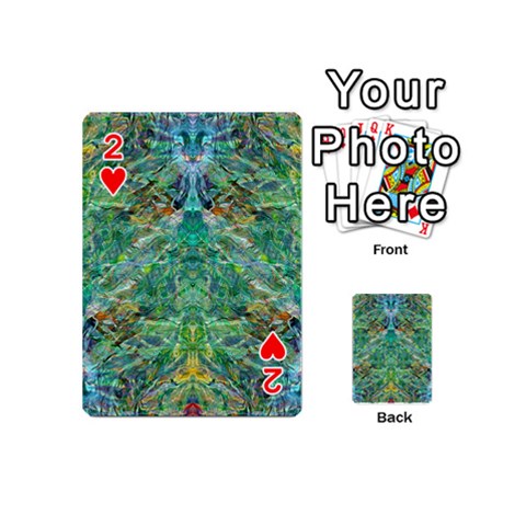 Green Repeats I Playing Cards 54 Designs (Mini) from ArtsNow.com Front - Heart2