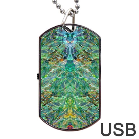 Green Repeats I Dog Tag USB Flash (Two Sides) from ArtsNow.com Front