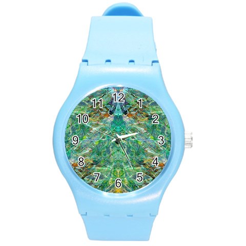 Green Repeats I Round Plastic Sport Watch (M) from ArtsNow.com Front