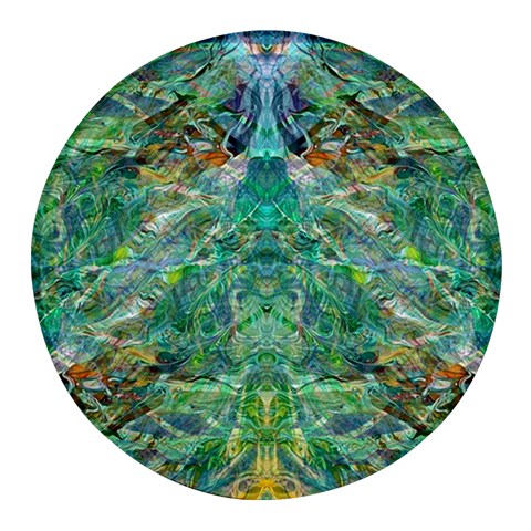 Green Repeats I Round Glass Fridge Magnet (4 pack) from ArtsNow.com Front