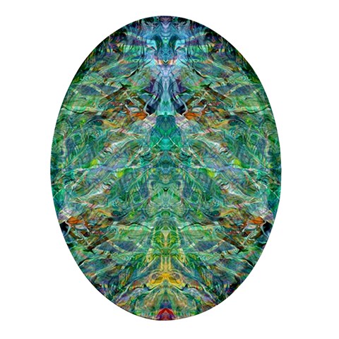 Green Repeats I Oval Glass Fridge Magnet (4 pack) from ArtsNow.com Front