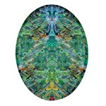 Green Repeats I Oval Glass Fridge Magnet (4 pack)