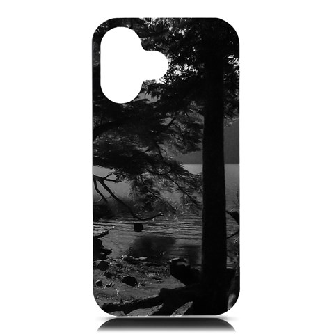 Los Alerces National Park Waterfront Landscape, Argentina002 iPhone 16 Black UV Print PC Hardshell Case from ArtsNow.com Front