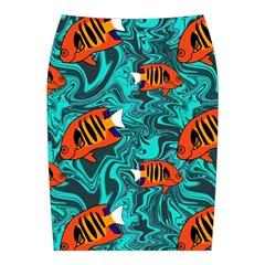 Flame Swirls Midi Wrap Pencil Skirt from ArtsNow.com Back