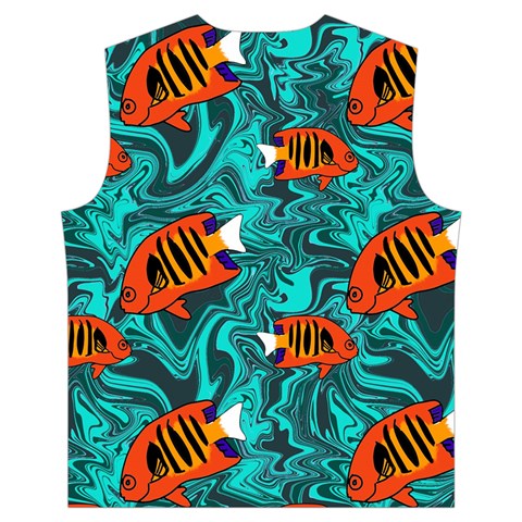 Flame Swirls Men s High Neck Button Up Puffer Vest from ArtsNow.com Back