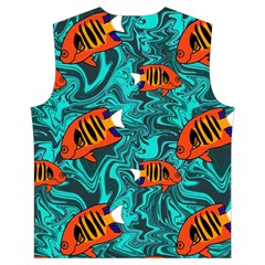 Flame Swirls Men s High Neck Button Up Puffer Vest from ArtsNow.com Back