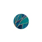 Aqua Batik, Abstract, Colorful 1  Mini Buttons