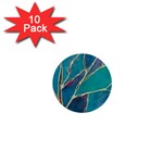 Aqua Batik, Abstract, Colorful 1  Mini Buttons (10 pack) 