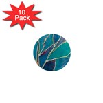 Aqua Batik, Abstract, Colorful 1  Mini Magnet (10 pack) 