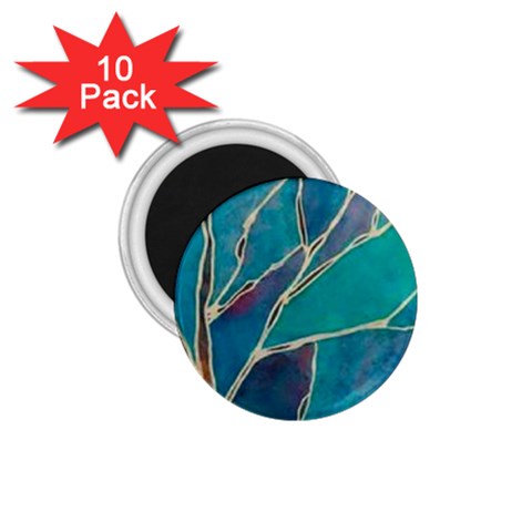 Aqua Batik, Abstract, Colorful 1.75  Magnets (10 pack)  from ArtsNow.com Front