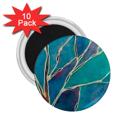 Aqua Batik, Abstract, Colorful 2.25  Magnets (10 pack)  from ArtsNow.com Front