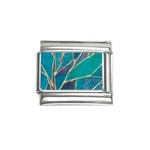 Aqua Batik, Abstract, Colorful Italian Charm (9mm)